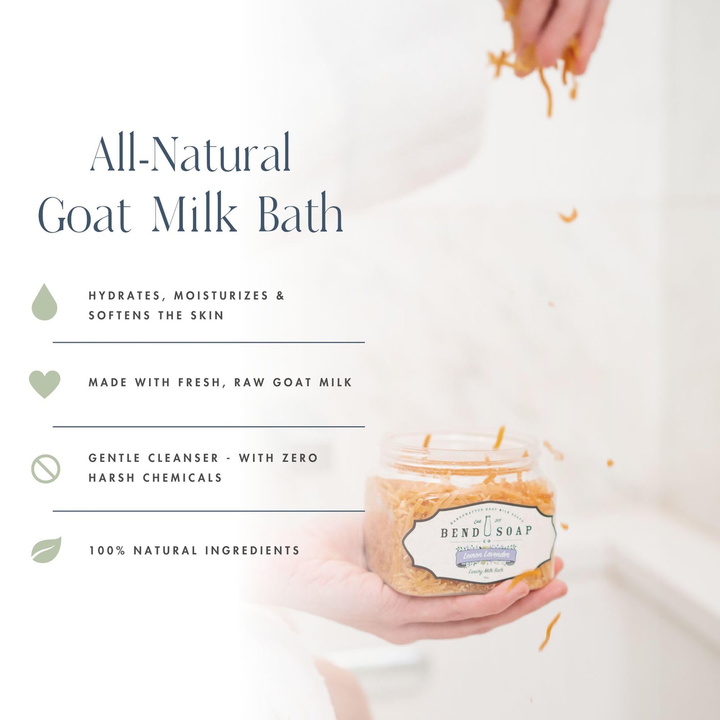 Almond Delight Goat Milk Bath by Bend Soap Co. – Hydrating All-Natural Soak (2 lbs)