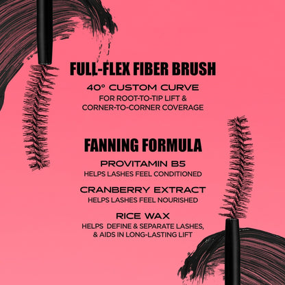 Benefit Fan Fest Mascara Travel Size - Fanning & Volumizing, Hyper Black, Unboxed