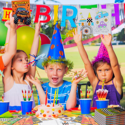 BenLouis 24 Pcs Monster Truck Mini Coloring Books for Kids | Party Favors & Travel