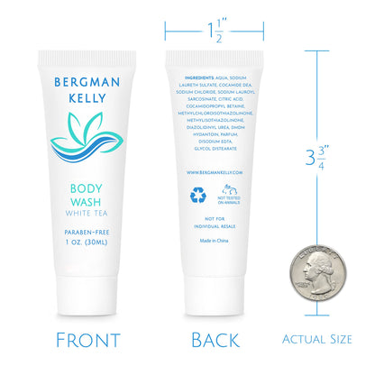 BERGMAN KELLY Travel Size Body Wash – 1 oz, 50-Pack, White Tea