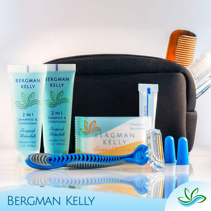Bergman Kelly Travel Size 2-in-1 Shampoo & Conditioner – 1 fl oz, 200 ct, Tropical Waterfall