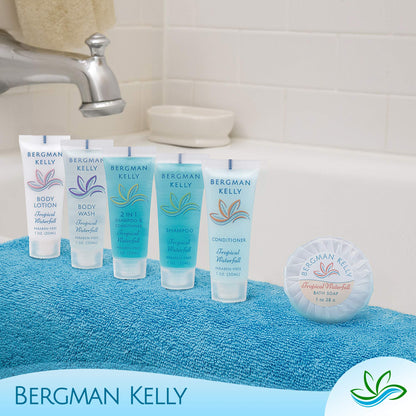 BERGMAN KELLY Travel Size Body Wash 1 oz – Tropical Waterfall, 200-Pack Hotel Bulk