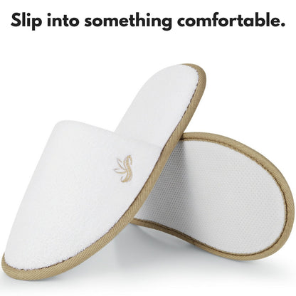 BERGMAN KELLY Spa Slippers - Disposable Indoor Slippers for Hotels, Travel & Home