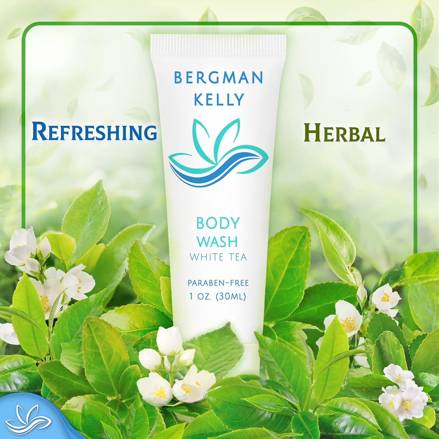 BERGMAN KELLY Travel Size Body Wash – 1 oz, 50-Pack, White Tea