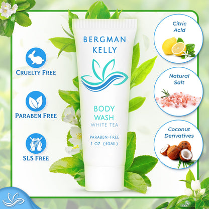 BERGMAN KELLY Travel Size Body Wash – 1 oz, 50-Pack, White Tea