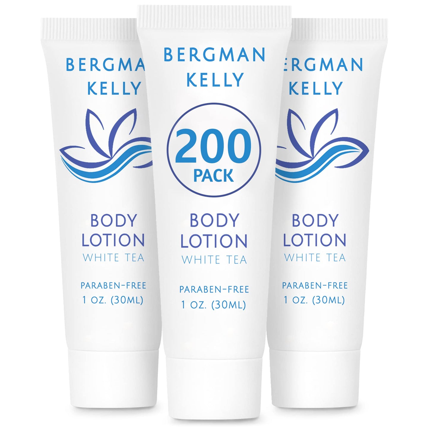 BERGMAN KELLY Travel Size Lotion 1oz – White Tea Scent, 200 Count Bulk Hotel Amenities