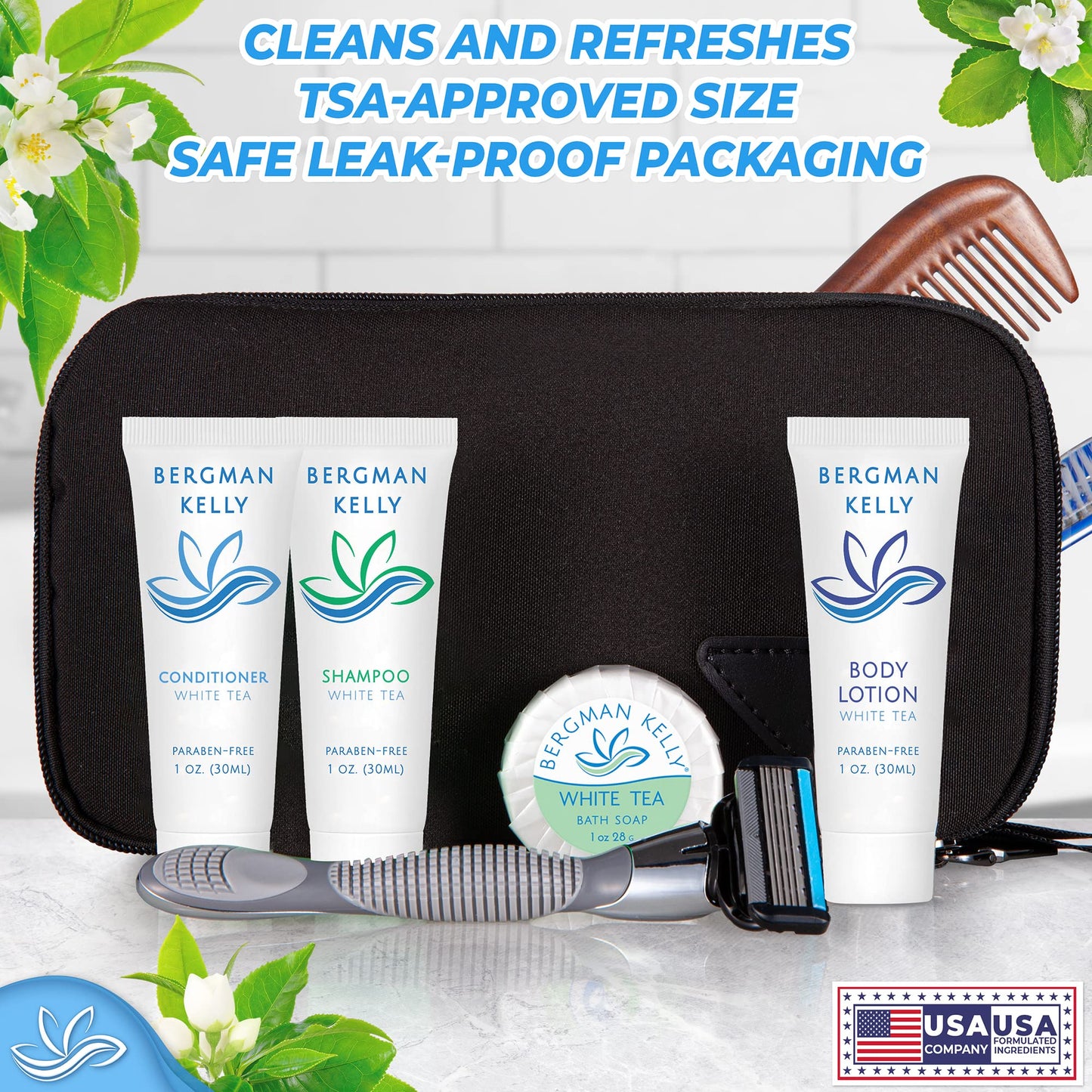 BERGMAN KELLY Hotel Soap Bars White Tea 0.5 oz 100 Count Travel Size