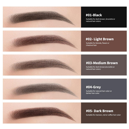 Berinist 12pcs Black Waterproof Eyebrow Pencils – Dual-End Retractable with Brush and Triangular Tip