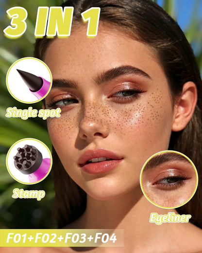 Berinist 4-Color Freckle Stamp Pen Kit — 2-in-1 Waterproof Freckle Pen for Natural Sun-Kissed Looks