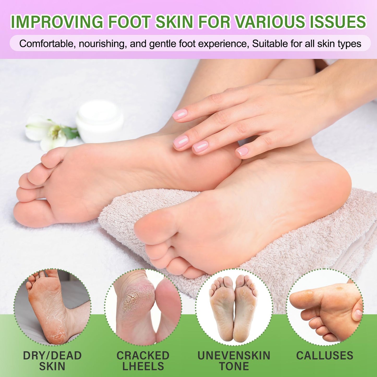 Besnel Foot Mask Set: Exfoliating & Moisturizing 20-Pack for Soft Feet