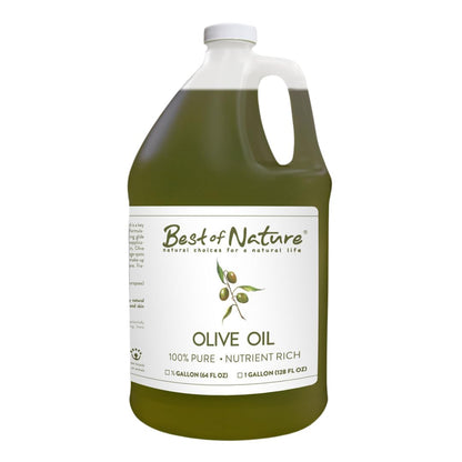 Best of Nature 100% Pure Olive Massage & Body Oil – Cold Pressed, Unscented, 1 Gallon (128 fl oz)