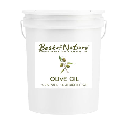 Best of Nature 100% Pure Olive Massage & Body Oil – Cold-Pressed, Unscented, 5 Gallon