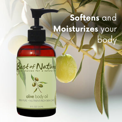 Best of Nature 100% Pure Olive Massage & Body Oil – Cold-Pressed, Unscented, 5 Gallon