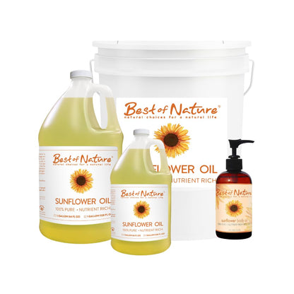Best of Nature 100% Pure Sunflower Massage Oil – Lightweight Unscented Hydration (64 oz)