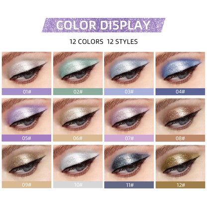 BestLand 12 Colors Liquid Glitter Eyeshadow Set Color A | Metallic Glitter, Waterproof & Quick-Drying