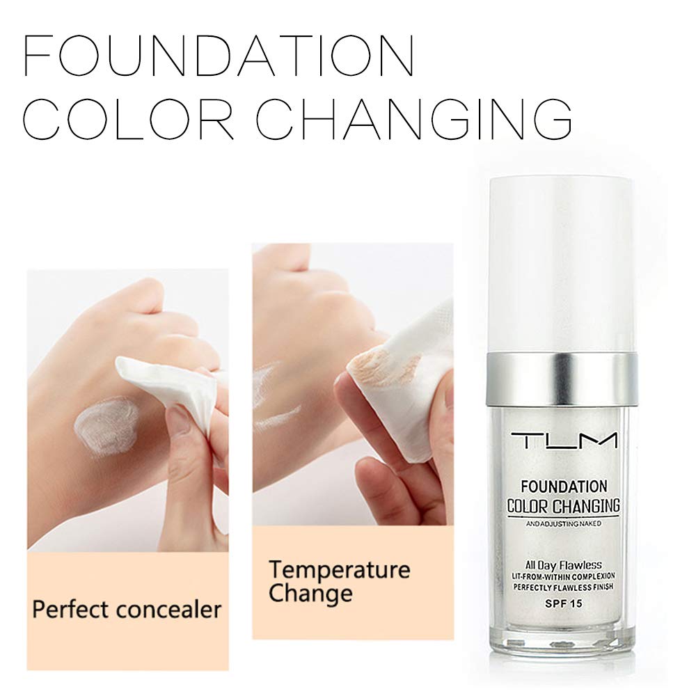 BestLand 2PCS TLM Colour Changing Foundation – Flawless Coverage, Lightweight, SPF15, Hydrating BB Cream Base