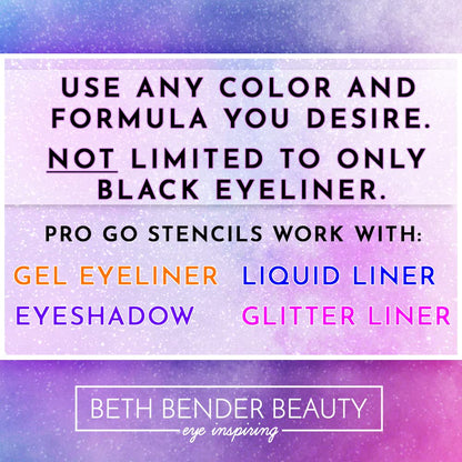 Beth Bender Beauty Pro Go Eyeliner Stencil — Cat Eye Kit, Made in USA, Cruelty-Free & Vegan