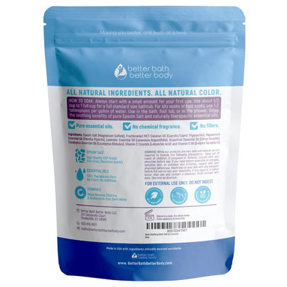 Better Bath Better Body Back Soothing Bath Salt – Epsom Salt with Bergamot, Lavender, Eucalyptus & Peppermint Oils + Vitamin C (Pack of 2)