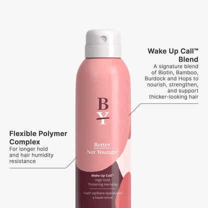 Better Not Younger Hair Thickening Hairspray – Biotin & Bamboo – Instant Volume & Flexible Hold