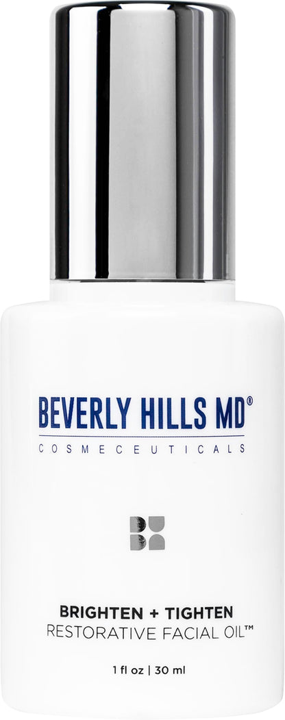 Beverly Hills MD Brighten + Tighten Restorative Facial Oil – Tighten, Brighten, Even Skin with Vitamin C