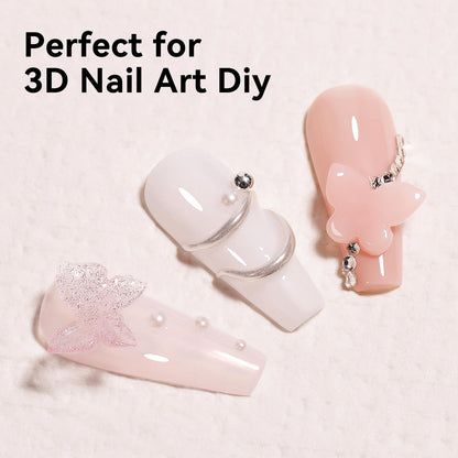 Bevimee Solid Builder Gel Kit – 3 Colors for 3D Nail Art, Non-Stick, 18g x3
