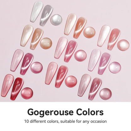 Bevimee Cat-Eye Gel Polish Set with Magnet - 10 Colors Moonlight (8ml)