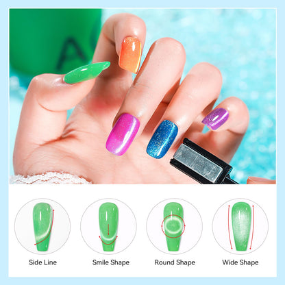 Bevimee Glitter Cat Eye Gel Nail Polish Kit — 10 Magnetic Colors