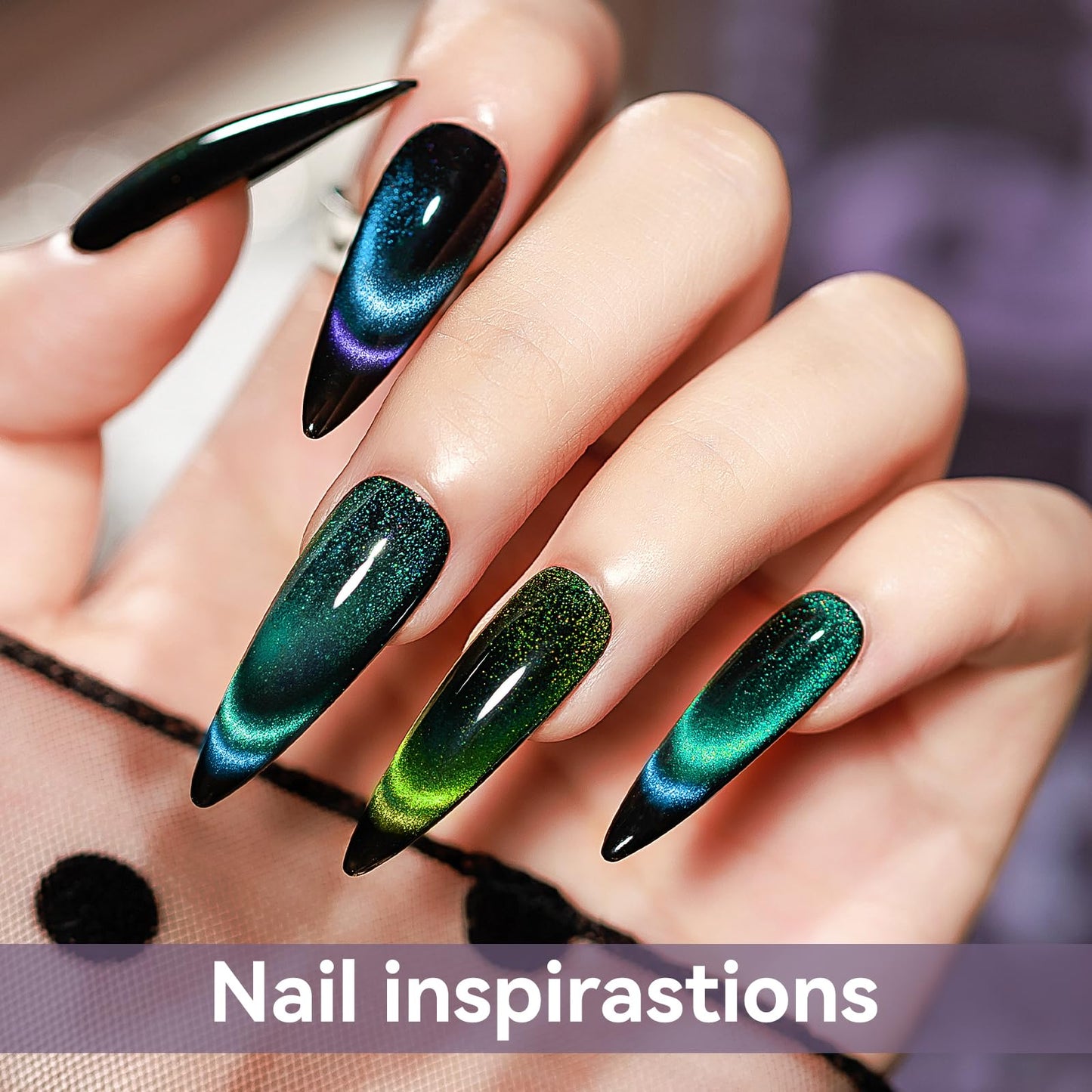 Bevimee 10 Colors 9D Cat Eye Gel Nail Polish Kit with Magnet Stick | Galaxy & Chameleon Nail Art
