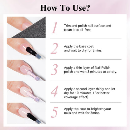Bevimee Quick Dry Nail Polish Set – 24 Colors, Long-Lasting, Non-Gel Formula