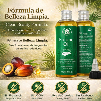 B-Experts Batana Oil (2-Pack) – 100% Pure & Natural, Strengthens, Thickens Hair & Scalp Health