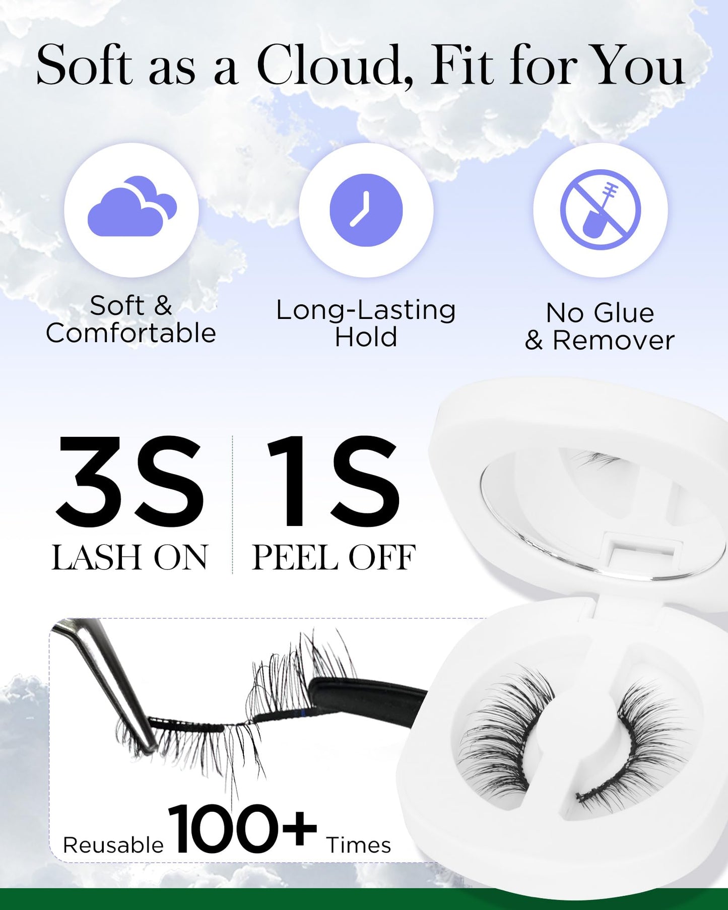 BEYELIAN Magnetic Eyelashes with Applicator Kit – Lightweight, Glue-Free Natural Look