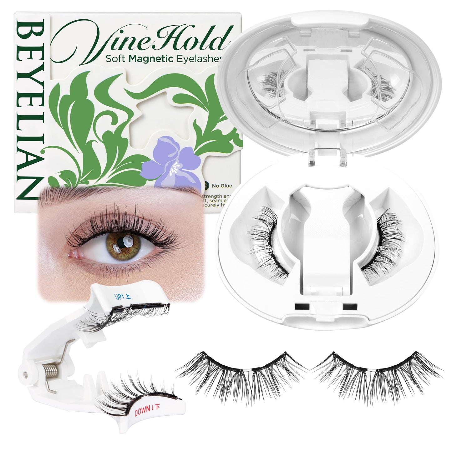 BEYELIAN Magnetic Eyelashes with Applicator – All-In-One, No Glue JH068