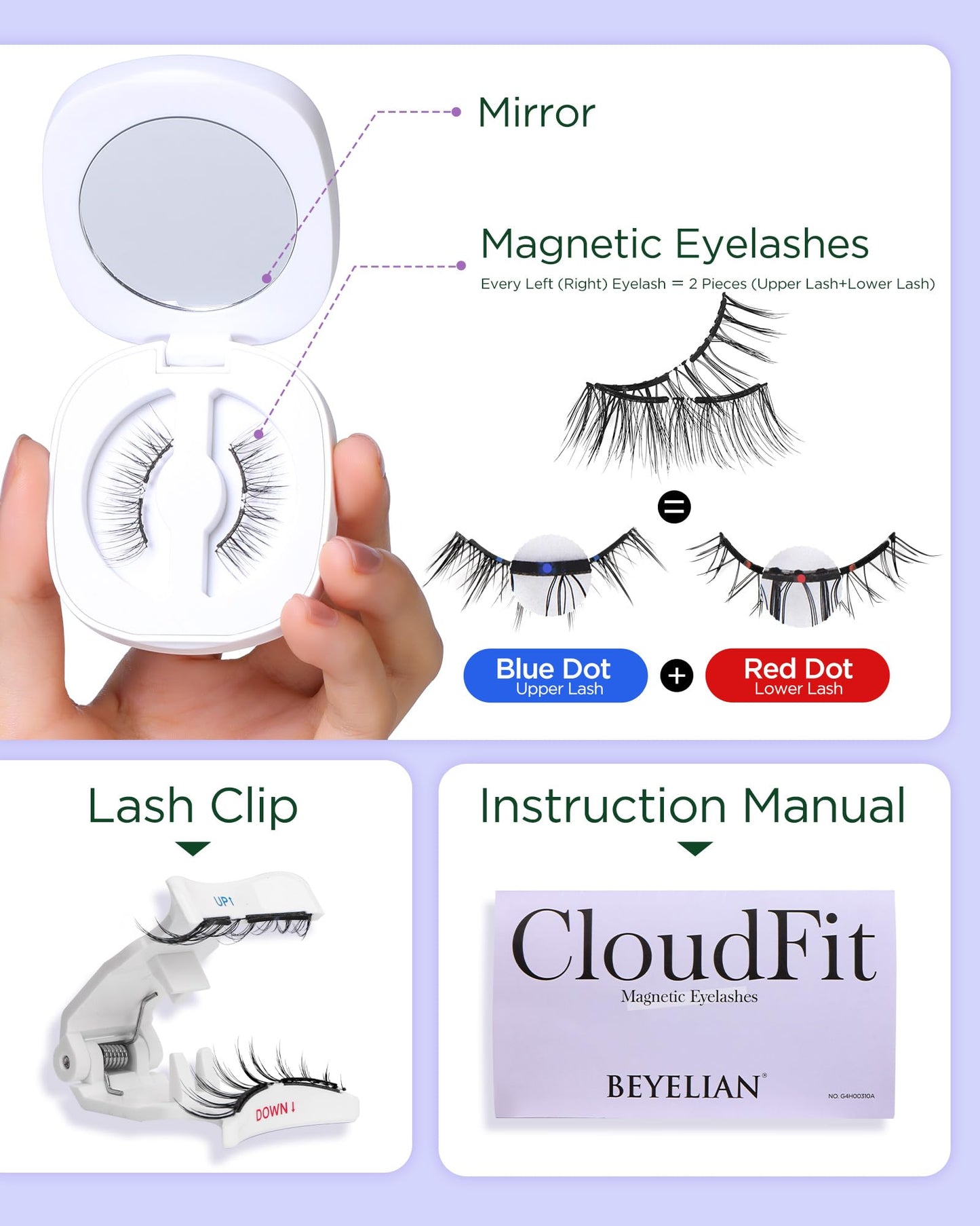 BEYELIAN Magnetic Eyelashes with Applicator Kit – Lightweight, Reusable, No-Glue Natural Look