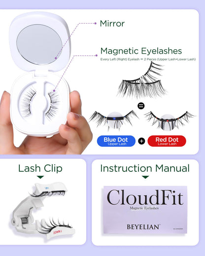 BEYELIAN Magnetic Eyelashes with Applicator Kit – Lightweight, Reusable, No-Glue Natural Look