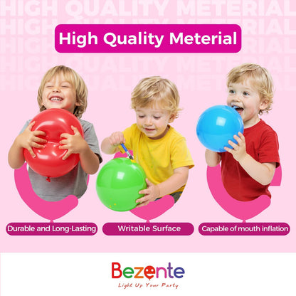 Bezente Red Balloons - 100 Pack 12-Inch Latex Party Balloons for Valentine's, Weddings & Celebrations