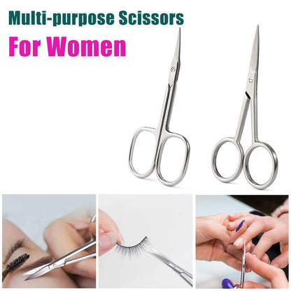 BEZOX Small Scissors 2 PCS Set – Precision Grooming with Straight & Curved Blades