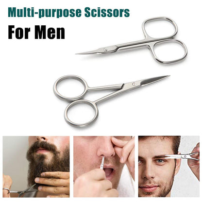 BEZOX Small Scissors 2 PCS Set – Precision Grooming with Straight & Curved Blades