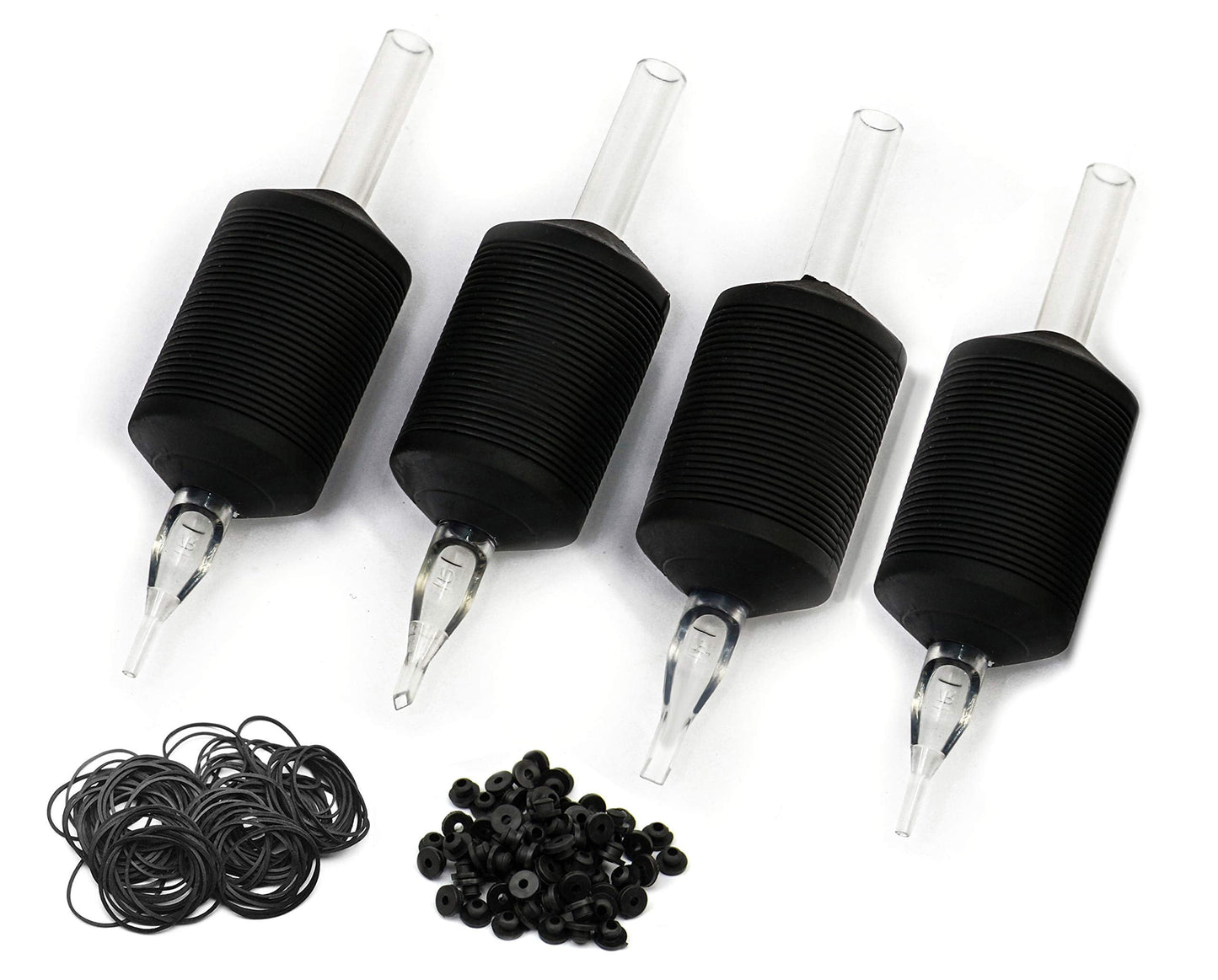 BEZTAT 25mm Ultra Premium Clear Disposable Tubes with Black Silicone Grip – 25 Pack (7FT)