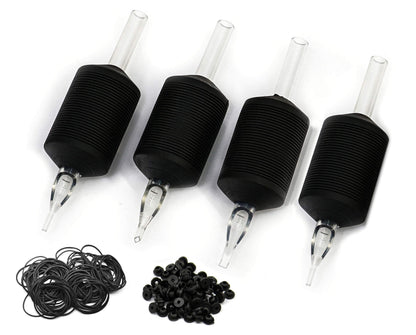 BEZTAT 25mm Ultra Premium Clear Disposable Tubes with Black Silicone Grip – 25 Pack (7FT)