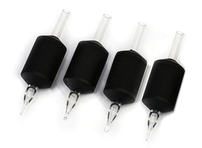 BEZTAT 25mm Ultra Premium Clear Disposable Tubes with Black Silicone Grip – 25 Pack (7FT)