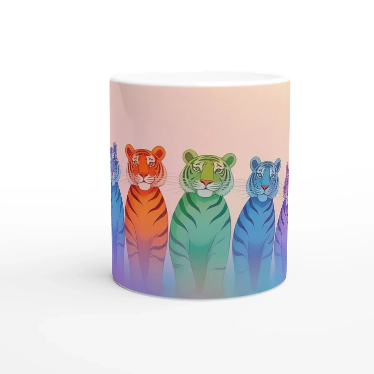 🌈 Colourful Tigers Dream Mug – Vibrant Jungle Fantasy Ceramic Cup 🐅✨