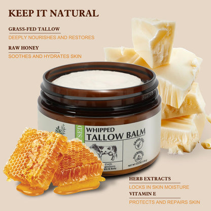 Bff Beauty Garden Grass-Fed Beef Tallow Butter with Raw Honey – Natural Skin Care & Gift Idea