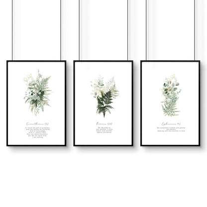 Bible verse wall art for living room | set of 3 wall art prints