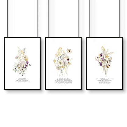 Wall art with bible verses | set of 3 framed wall art prints