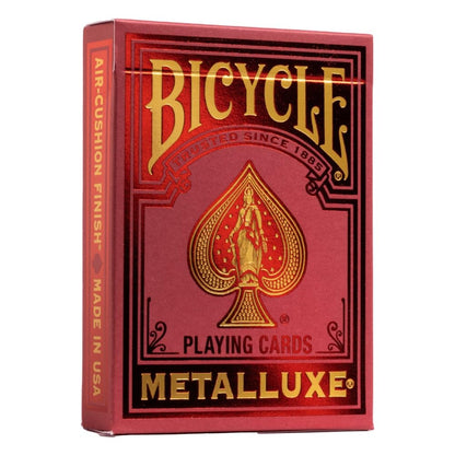 Bicycle Metalluxe Red Playing Cards – Premium Metal Foil Finish (Poker Size)