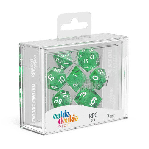 Oakie Doakie Dice - RPG Set 7 Pack Speckled - Green