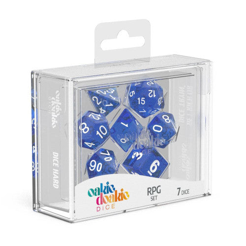 Oakie Doakie Dice - RPG Set 7 Pack Speckled - Blue