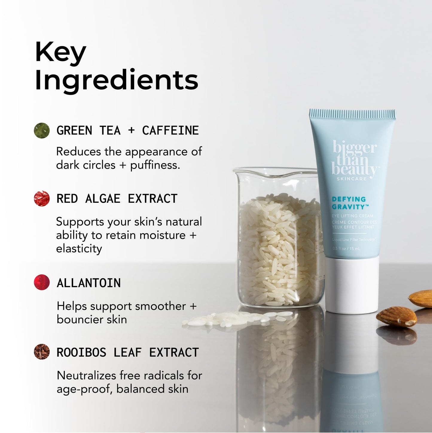 Bigger Than Beauty Skincare Defying Gravity Eye Lifting Cream – Plant-Based Retinol, Green Tea, Vegan & Cruelty-Free