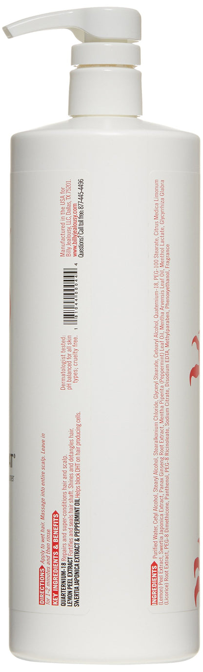 Billy Jealousy Cashmere Coat Hair Conditioner – Strengthening & Hydrating Peppermint Formula, 33.8 fl oz