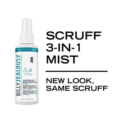 Billy Jealousy Signature Scruff Mist 3-in-1 Hydrating Beard, Shave & Face Spray – Soften Stubble & Refresh Skin